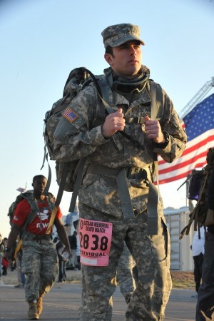 New York Army National Guard Warrant Officer John Seeger during the Bataan Memorial Death March on March 23, 2014. 